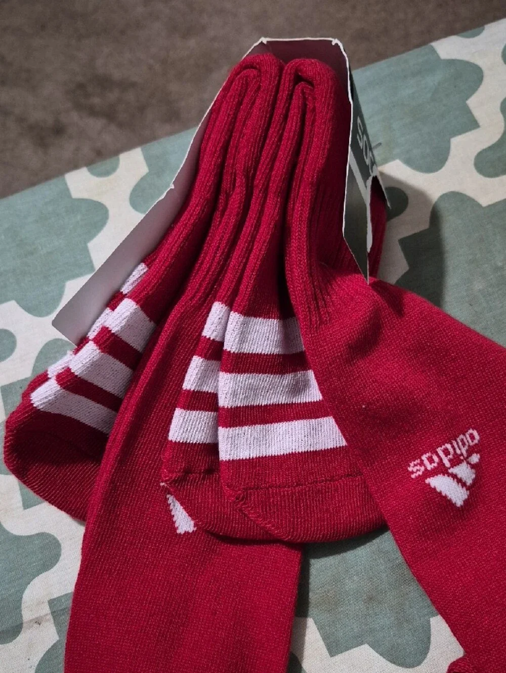 adidas Men’s Red Athletic Soccer Socks - 2 Pair